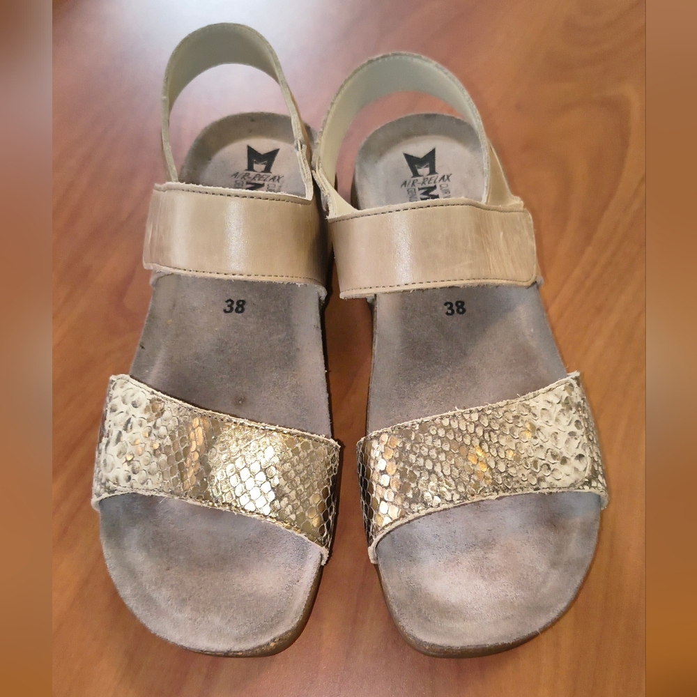 Mephisto Agave Beige Bucksoft Anklestrap Comfort Sandal Women's EU 38 US 7 5-8